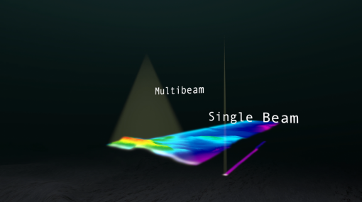 Diagram comparing sonar beams