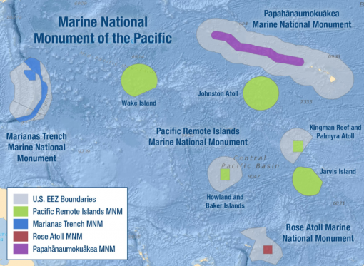 Map of Marine National Monument of the Pacific