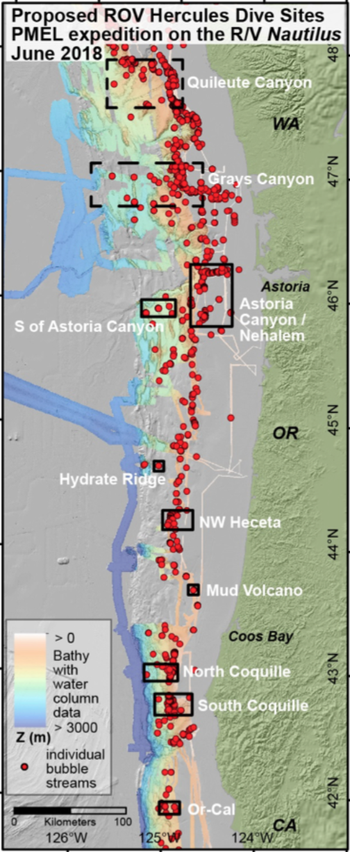 Proposed ROV dive sites