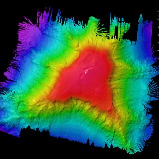 seafloor mapping image of a guyot