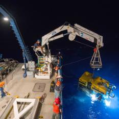 Night launch of ROV Hercules