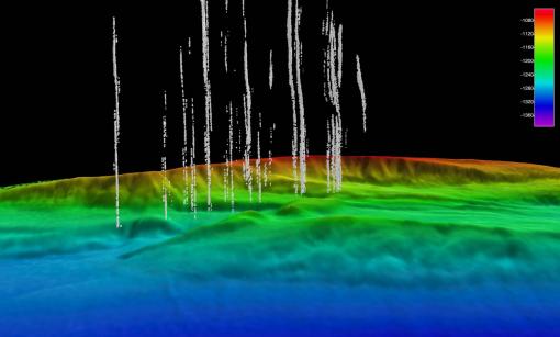 Mapping image of methane seep bubbles