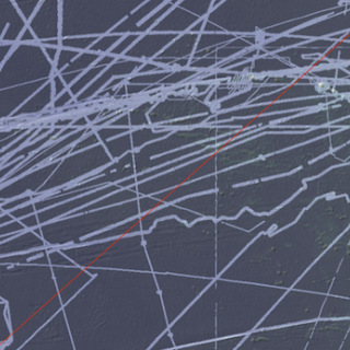 Map showing ship transits and gaps in mapping coverage